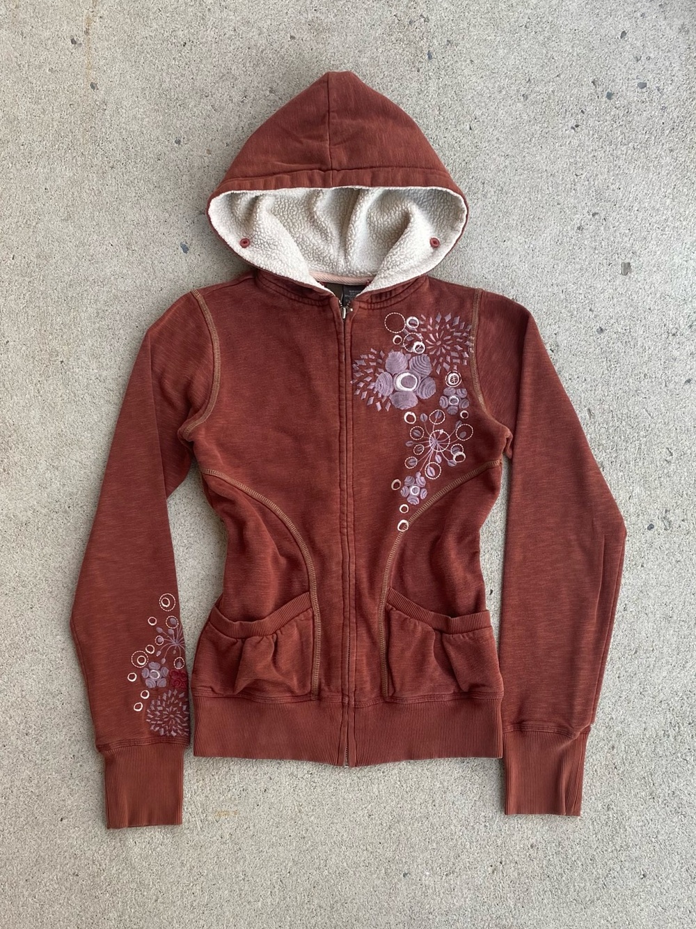 00s Y2k Element Zip-Up Hoodie - with a Sherpa Hood